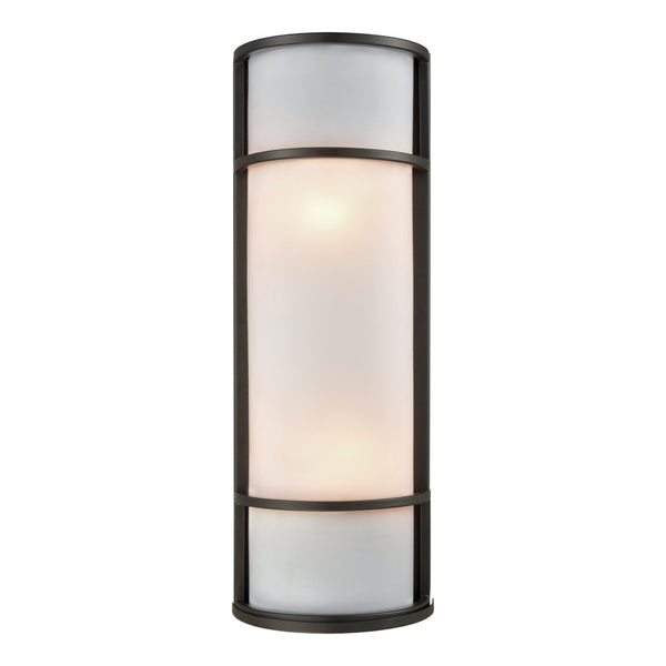 Atlas Bella 18'' High 2-Light Outdoor Wall Sconce - Elegant Oil Rubbed Bronze with White Glass Shade OL11071-BZ