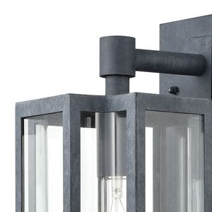 Atlas Bianca Outdoor Sconce - Elegant 1-Light Fixture with Curved Seeded Glass for Timeless Charm Aged Zinc OL11072-GY