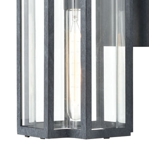 Atlas Bianca Outdoor Sconce - Elegant 1-Light Fixture with Curved Seeded Glass for Timeless Charm Aged Zinc OL11072-GY