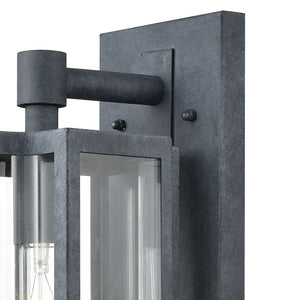 Atlas Bianca Outdoor Sconce - Elegant 1-Light Fixture with Curved Seeded Glass for Timeless Charm Aged Zinc OL11072-GY