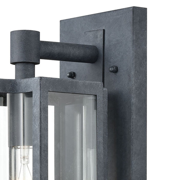 Atlas Bianca Outdoor Sconce - Elegant 1-Light Fixture with Curved Seeded Glass for Timeless Charm Aged Zinc OL11072-GY