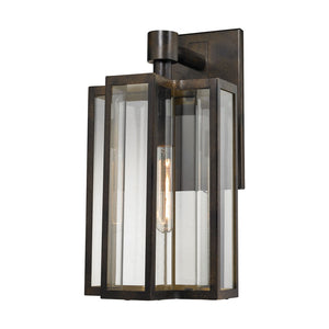 Atlas Bianca Outdoor Sconce - Elegant 1-Light Fixture with Curved Seeded Glass for Timeless Charm Hazelnut Bronze 10'' OL11073-BZ
