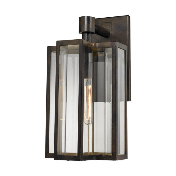 Atlas Bianca Outdoor Sconce - Elegant 1-Light Fixture with Curved Seeded Glass for Timeless Charm Hazelnut Bronze 10'' OL11073-BZ