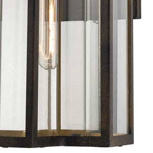 Atlas Bianca Outdoor Sconce - Elegant 1-Light Fixture with Curved Seeded Glass for Timeless Charm Hazelnut Bronze 10'' OL11073-BZ