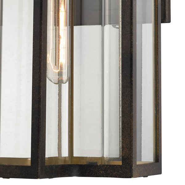 Atlas Bianca Outdoor Sconce - Elegant 1-Light Fixture with Curved Seeded Glass for Timeless Charm Hazelnut Bronze 10'' OL11073-BZ