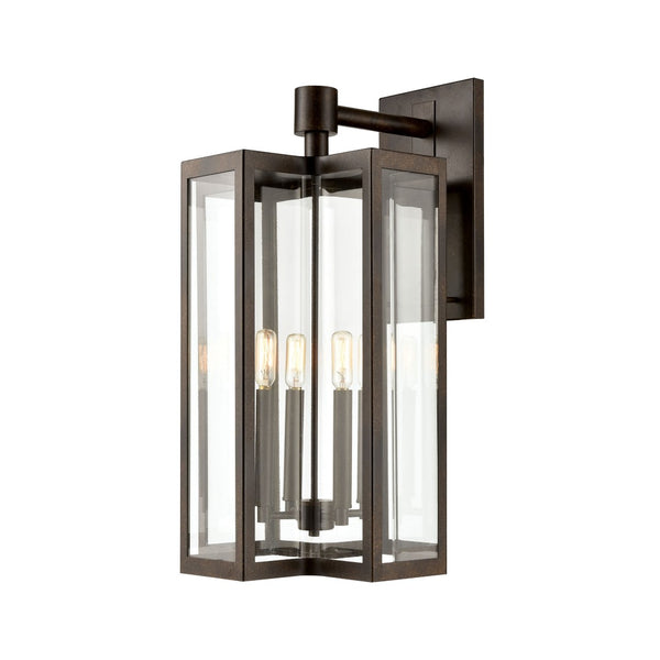 Atlas Bianca Outdoor Sconce - Elegant 1-Light Fixture with Curved Seeded Glass for Timeless Charm Hazelnut Bronze 13'' OL11074-BZ
