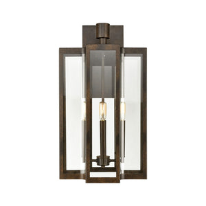 Atlas Bianca Outdoor Sconce - Elegant 1-Light Fixture with Curved Seeded Glass for Timeless Charm Hazelnut Bronze 13'' OL11074-BZ