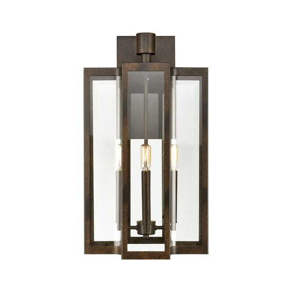 Atlas Bianca Outdoor Sconce - Elegant 1-Light Fixture with Curved Seeded Glass for Timeless Charm Hazelnut Bronze 13'' OL11074-BZ