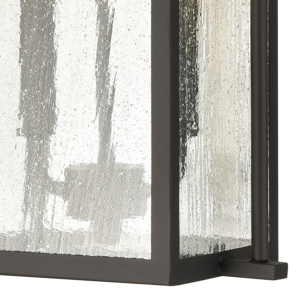 Atlas Braddock 17'' High 2-Light Outdoor Sconce - Elegant Urban Design with Warm Seeded Glass Illumination Architectural Bronze 10'' OL11076-BZ