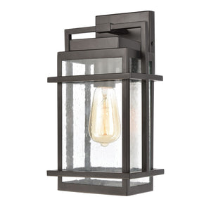 Atlas Breckenridge 1-Light Outdoor Sconce – Modern Farmhouse Design with Clear Seeded Glass for Elegance Matte Black 7'' OL11078-BK