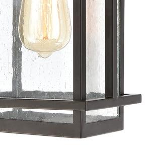 Atlas Breckenridge 1-Light Outdoor Sconce – Modern Farmhouse Design with Clear Seeded Glass for Elegance Matte Black 7'' OL11078-BK
