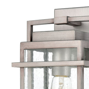 Atlas Breckenridge 1-Light Outdoor Sconce – Modern Farmhouse Design with Clear Seeded Glass for Elegance Weathered Zinc 7'' OL11078-SV