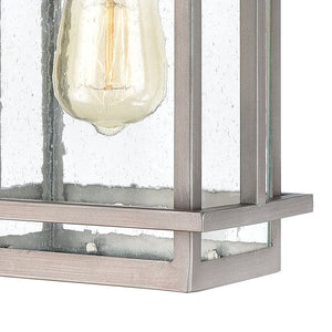 Atlas Breckenridge 1-Light Outdoor Sconce – Modern Farmhouse Design with Clear Seeded Glass for Elegance Weathered Zinc 7'' OL11078-SV