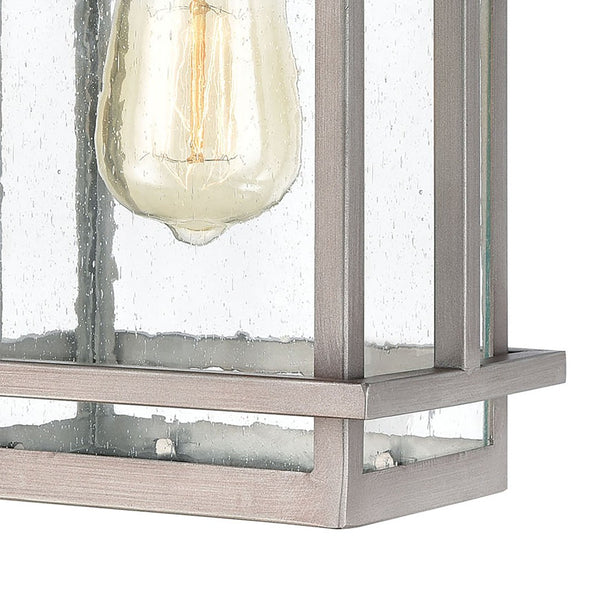 Atlas Breckenridge 1-Light Outdoor Sconce – Modern Farmhouse Design with Clear Seeded Glass for Elegance Weathered Zinc 7'' OL11078-SV