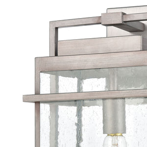 Atlas Breckenridge 1-Light Outdoor Sconce – Modern Farmhouse Design with Clear Seeded Glass for Elegance Weathered Zinc 10'' OL11079-SV