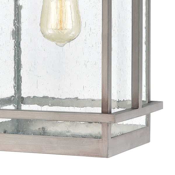 Atlas Breckenridge 1-Light Outdoor Sconce – Modern Farmhouse Design with Clear Seeded Glass for Elegance Weathered Zinc 10'' OL11079-SV