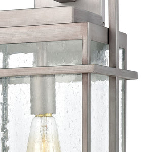 Atlas Breckenridge 1-Light Outdoor Sconce – Modern Farmhouse Design with Clear Seeded Glass for Elegance Weathered Zinc 10'' OL11079-SV
