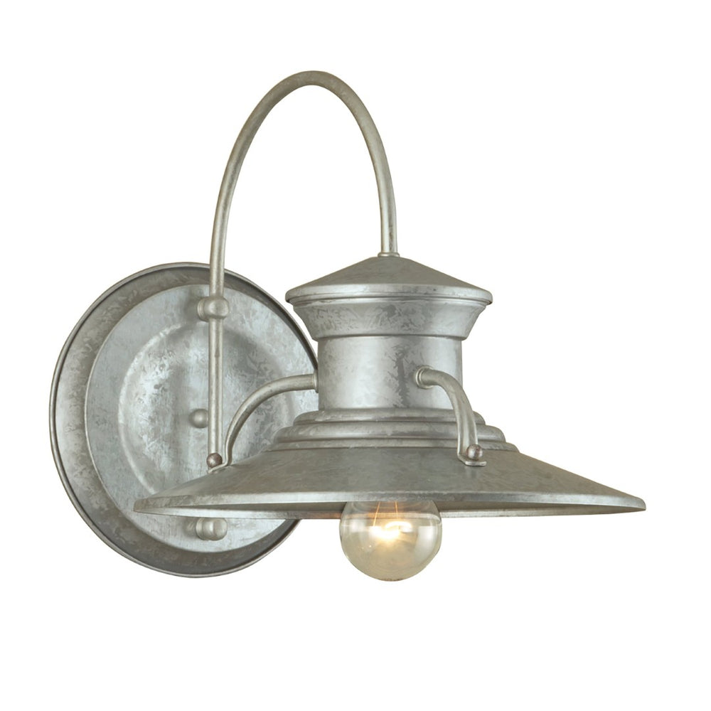 Atlas Budapest 12.5'' High 1-Light Outdoor Sconce - Industrial Galvanized Fixture for Timeless Charm OL11083-SV