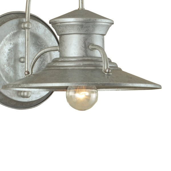 Atlas Budapest 12.5'' High 1-Light Outdoor Sconce - Industrial Galvanized Fixture for Timeless Charm OL11083-SV