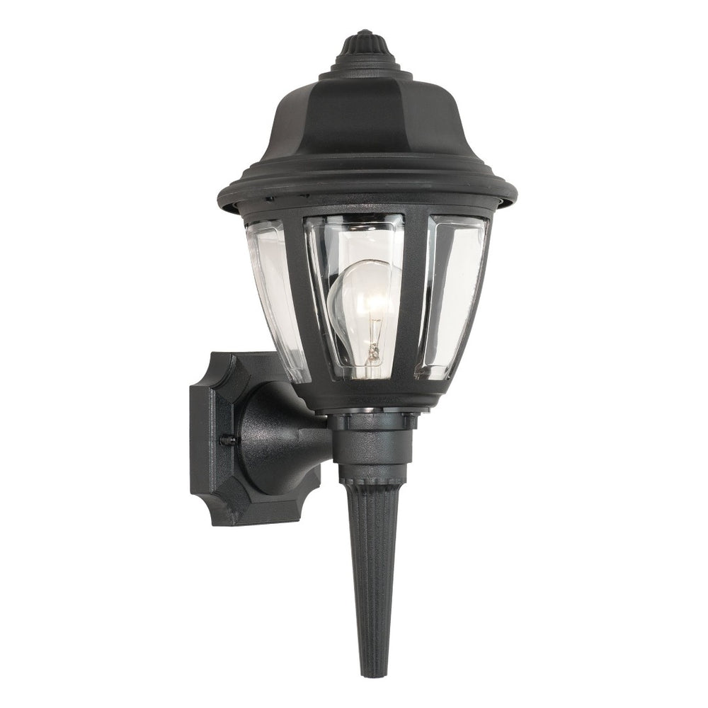 Atlas Capi 18" High Outdoor Lantern Sconce - Classic Black Metal, Beveled Glass for Elegant Illumination OL11086-BK