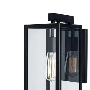Atlas Capture 17" High Outdoor Sconce - Matte Black Lantern Design for Modern Exteriors & Durable Use OL11088-BK