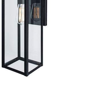 Atlas Capture 17" High Outdoor Sconce - Matte Black Lantern Design for Modern Exteriors & Durable Use OL11088-BK