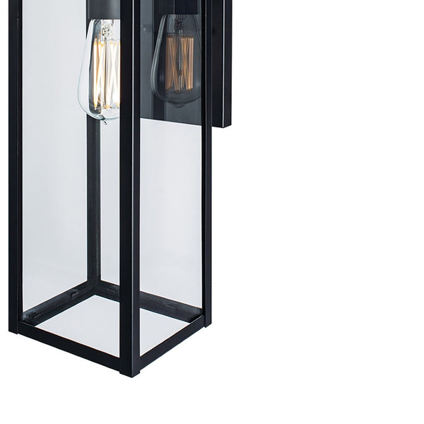 Atlas Capture 17" High Outdoor Sconce - Matte Black Lantern Design for Modern Exteriors & Durable Use OL11088-BK