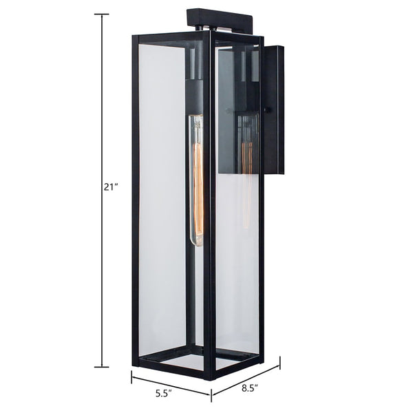Atlas Capture 21'' High Outdoor Sconce - Elegant Matte Black Lantern for Entryways & Patios, Weather-Resistant OL11089-BK