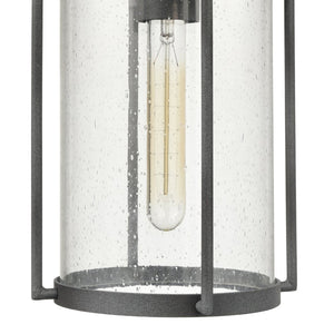 Atlas Catalonia 13.5'' High 1-Light Outdoor Sconce - Charming Metal Cage with Soft Seeded Glass Illumination Distressed Zinc 6.5'' OL11092-GY