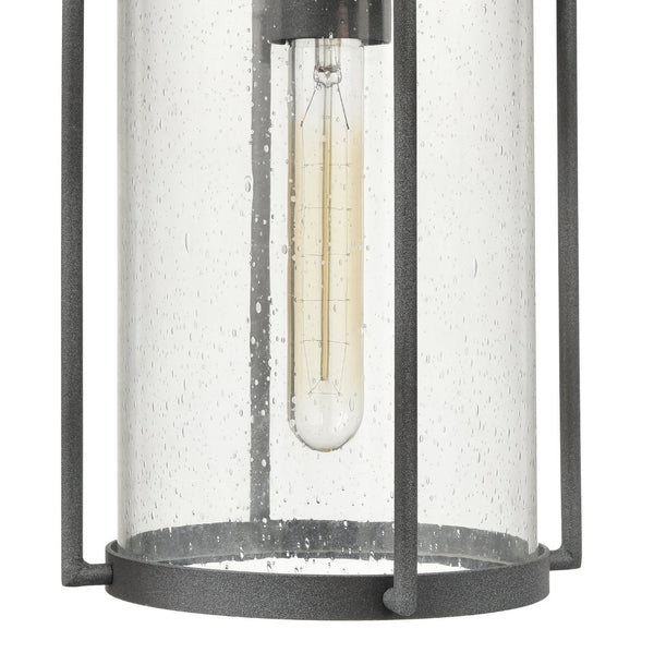 Atlas Catalonia 13.5'' High 1-Light Outdoor Sconce - Charming Metal Cage with Soft Seeded Glass Illumination Distressed Zinc 6.5'' OL11092-GY