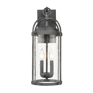 Atlas Catalonia 13.5'' High 1-Light Outdoor Sconce - Charming Metal Cage with Soft Seeded Glass Illumination Distressed Zinc 7.5'' OL11093-GY