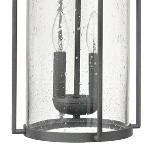 Atlas Catalonia 13.5'' High 1-Light Outdoor Sconce - Charming Metal Cage with Soft Seeded Glass Illumination Distressed Zinc 7.5'' OL11093-GY