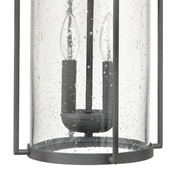 Atlas Catalonia 13.5'' High 1-Light Outdoor Sconce - Charming Metal Cage with Soft Seeded Glass Illumination Distressed Zinc 7.5'' OL11093-GY
