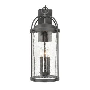 Atlas Catalonia 13.5'' High 1-Light Outdoor Sconce - Charming Metal Cage with Soft Seeded Glass Illumination Distressed Zinc 9'' OL11094-GY