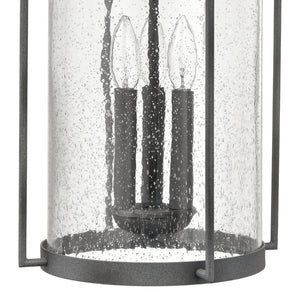 Atlas Catalonia 13.5'' High 1-Light Outdoor Sconce - Charming Metal Cage with Soft Seeded Glass Illumination Distressed Zinc 9'' OL11094-GY