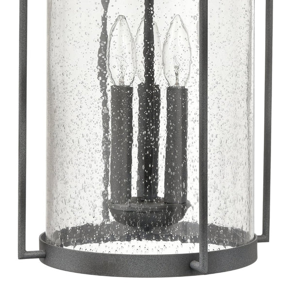 Atlas Catalonia 13.5'' High 1-Light Outdoor Sconce - Charming Metal Cage with Soft Seeded Glass Illumination Distressed Zinc 9'' OL11094-GY