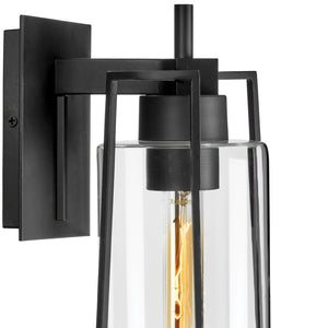 Atlas Cere 1-Light Outdoor Sconce - Modern Minimalist Design with Clear Glass Shade for Elegant Lighting Matte Black 6.25'' OL11095-BK