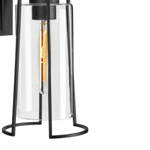 Atlas Cere 1-Light Outdoor Sconce - Modern Minimalist Design with Clear Glass Shade for Elegant Lighting Matte Black 6.25'' OL11095-BK