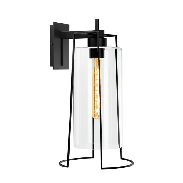 Atlas Cere 1-Light Outdoor Sconce - Modern Minimalist Design with Clear Glass Shade for Elegant Lighting Matte Black 8.75'' OL11096-BK