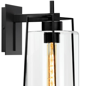 Atlas Cere 1-Light Outdoor Sconce - Modern Minimalist Design with Clear Glass Shade for Elegant Lighting Matte Black 8.75'' OL11096-BK