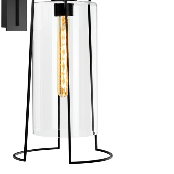 Atlas Cere 1-Light Outdoor Sconce - Modern Minimalist Design with Clear Glass Shade for Elegant Lighting Matte Black 8.75'' OL11096-BK