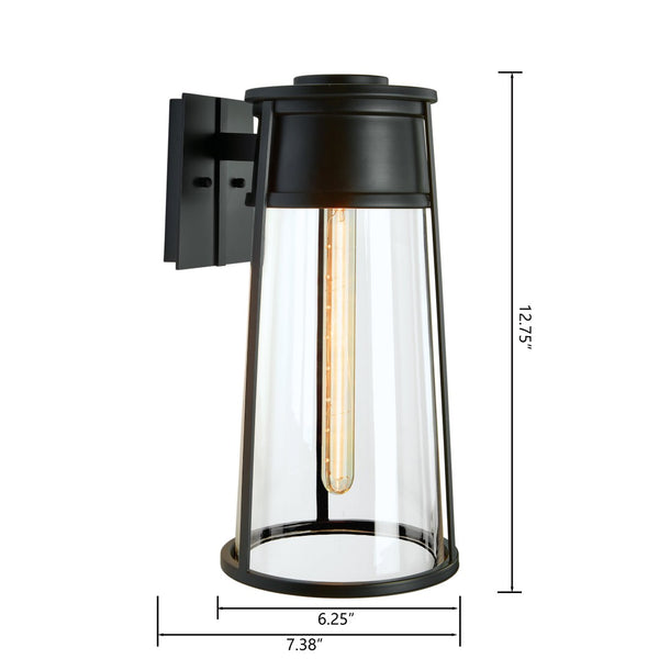 Atlas Cone Outdoor Sconce - Modern Bell-Shaped Design for Elegant Entryway Illumination and Style Matte Black 6.25'' OL11097-BK