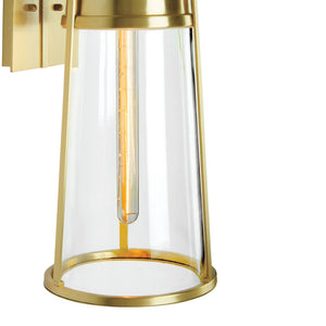 Atlas Cone 12.75'' High Outdoor Sconce - Elegant Bell-Shaped Design for Bright Illumination and Style Satin Brass 6.25'' OL11097-BS
