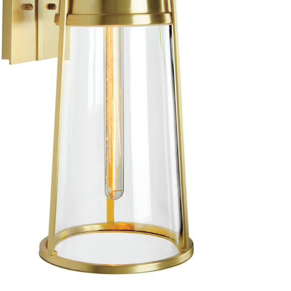 Atlas Cone 12.75'' High Outdoor Sconce - Elegant Bell-Shaped Design for Bright Illumination and Style Satin Brass 6.25'' OL11097-BS
