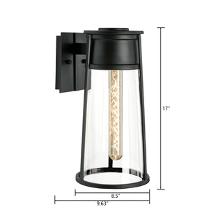 Atlas Cone Outdoor Sconce - Modern Bell-Shaped Design for Elegant Entryway Illumination and Style Matte Black 8.5'' OL11098-BK