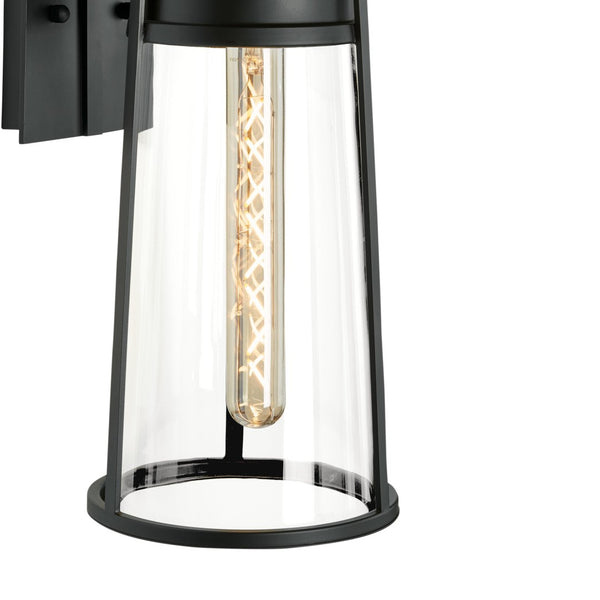 Atlas Cone Outdoor Sconce - Modern Bell-Shaped Design for Elegant Entryway Illumination and Style Matte Black 8.5'' OL11098-BK
