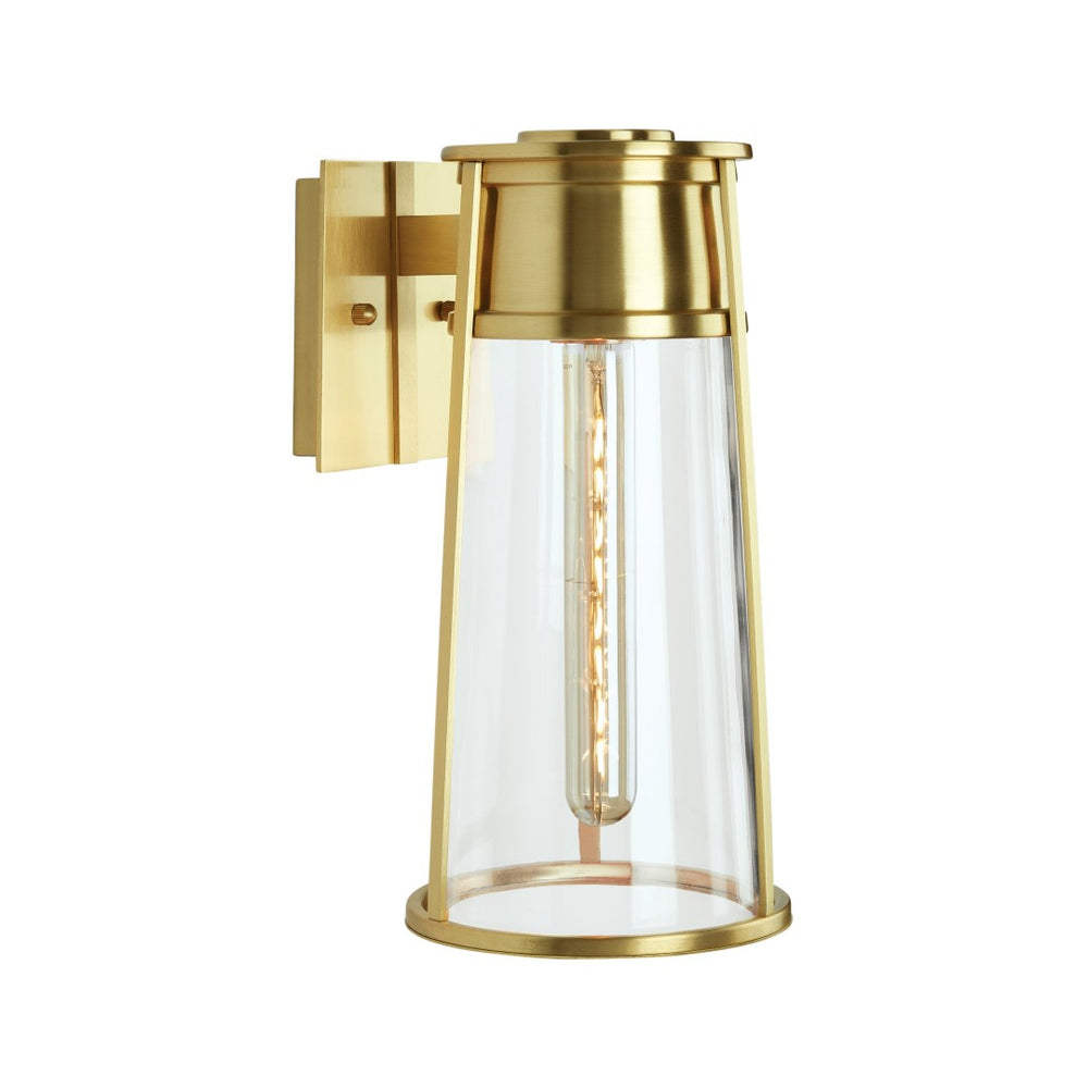 Atlas Cone 12.75'' High Outdoor Sconce - Elegant Bell-Shaped Design for Bright Illumination and Style Satin Brass 8.5'' OL11098-BS