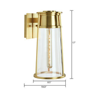 Atlas Cone 12.75'' High Outdoor Sconce - Elegant Bell-Shaped Design for Bright Illumination and Style Satin Brass 8.5'' OL11098-BS