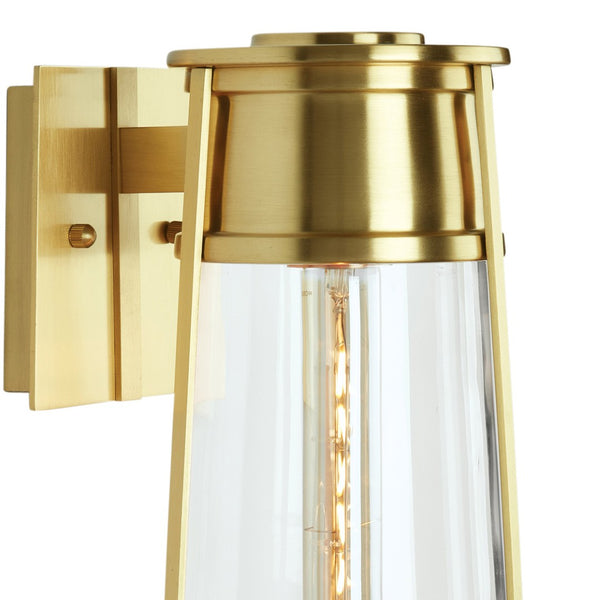 Atlas Cone 12.75'' High Outdoor Sconce - Elegant Bell-Shaped Design for Bright Illumination and Style Satin Brass 8.5'' OL11098-BS