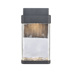 Atlas Cornice Integrated LED Outdoor Sconce - Modern Architectural Design with Hand-Blown Glass Finish Charcoal Black 5'' OL11100-BK